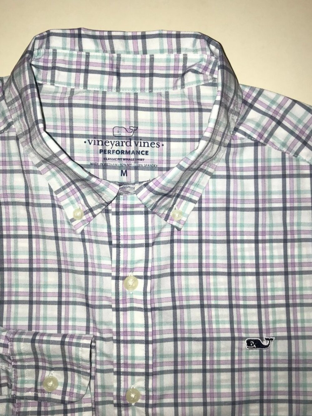 Men's Vineyard Vines Performance Classic Fit Whale Button Up Shirt-Size: M